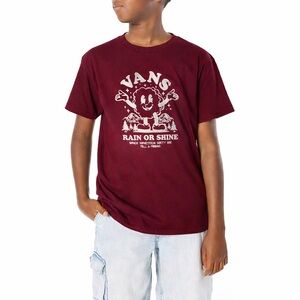 NWT S (Kids) Vans Rain Or Shine Burgundy Graphic Tee Casual Streetwear Skater